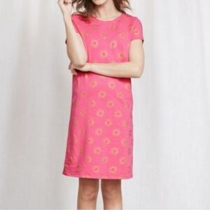Boden Coralie sunburst jersey short sleeve pink dress gold sun sz US 4